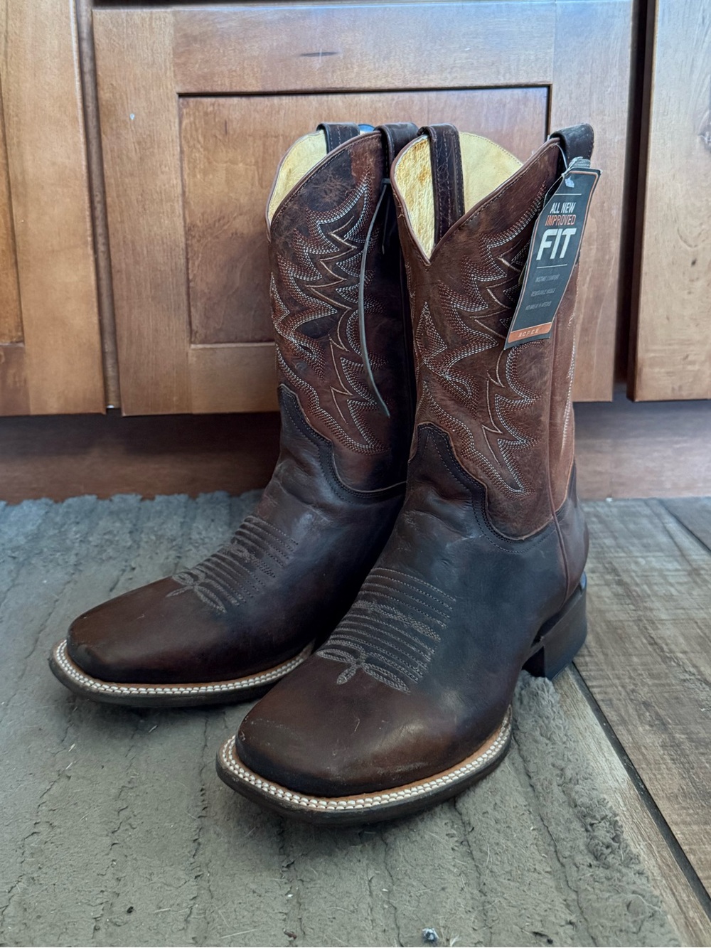 Roper Men's Brown Leather Western Boots - Classic Cowboy Style